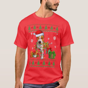 Funny Dog love Cute Pitbull Santa Hat Ugly Christm T-Shirt