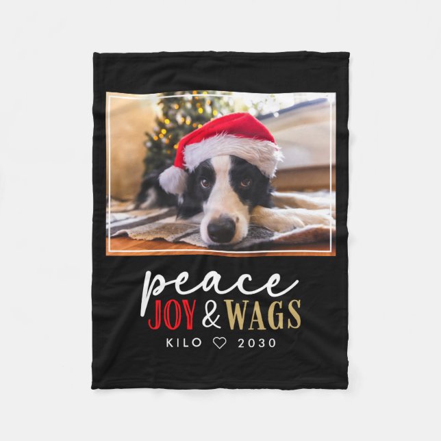 Funny Dog Lover Christmas Photo Cute D  Fleece Blanket (Front)
