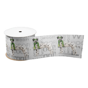 Funny Dog Lover Cute Dalmatian Christmas Satin Ribbon