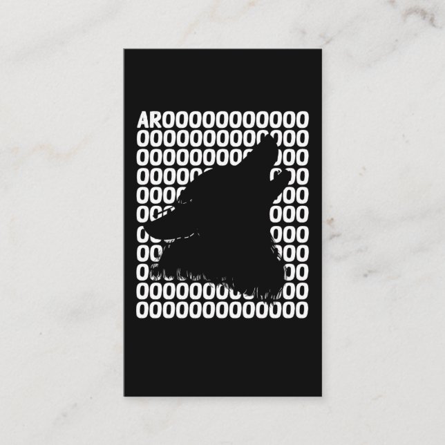 Funny Dog Lover Howling Wolf Business Card (Front)