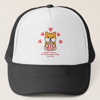 Funny Dog Lover Movie Night Cute Shiba Inu Trucker Hat