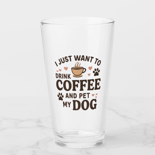 Funny Dog Lover Mug Dog Mum Dog Dad Glass (Front)