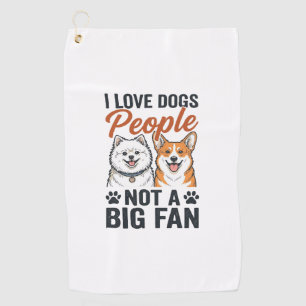 Funny Dog Lover Quote Vintage Engraving Vector Des Golf Towel
