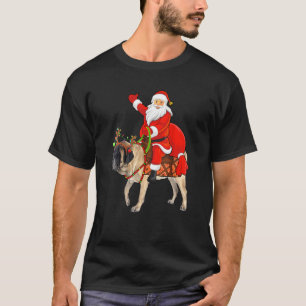 Funny Dog Lover Santa Riding English Mastiff Chris T-Shirt
