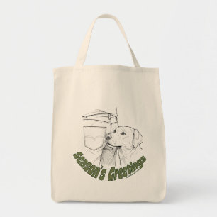 Funny Dog Lover Season's Greetings Christmas Tote Bag