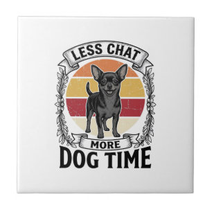 Funny Dog Lover Shirt Vintage Engraving Chihuahua Ceramic Tile