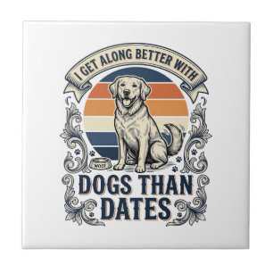 Funny Dog Lover Shirt Vintage Engraving Quote Desi Ceramic Tile