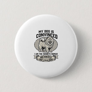 Funny Dog Lover Shirt with Vintage Engraved Chow C 6 Cm Round Badge