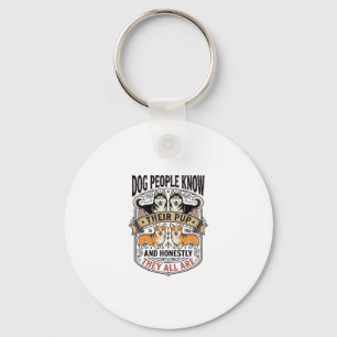 Funny Dog Lover Shirt with Vintage Puppy Debate De Key Ring