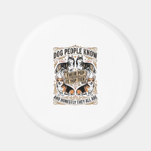 Funny Dog Lover Shirt with Vintage Puppy Debate De Magnet