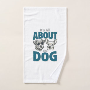 Funny Dog Lover Vintage Engraving Graphic_1 Hand Towel