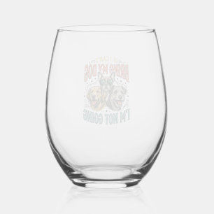 Funny Dog Lover Vintage Engraving Quote Design (2) Stemless Wine Glass