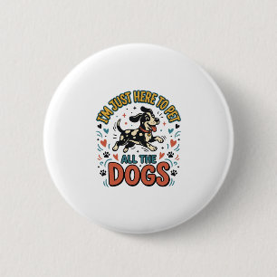 Funny Dog Lover Vintage Pet All The Dogs Design_1 6 Cm Round Badge