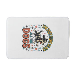 Funny Dog Lover Vintage Pet All The Dogs Design_1 Bath Mat