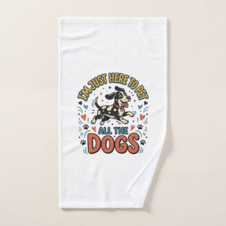 Funny Dog Lover Vintage Pet All The Dogs Design_1 Hand Towel