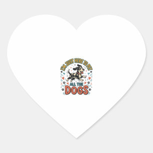 Funny Dog Lover Vintage Pet All The Dogs Design_1 Heart Sticker