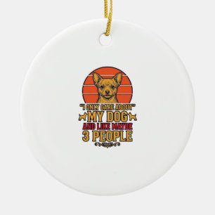 Funny Dog Lover Vintage Quote Vector Design_1 Ceramic Ornament
