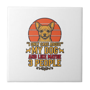 Funny Dog Lover Vintage Quote Vector Design_1 Ceramic Tile