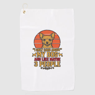 Funny Dog Lover Vintage Quote Vector Design_1 Golf Towel