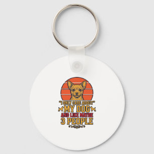 Funny Dog Lover Vintage Quote Vector Design_1 Key Ring