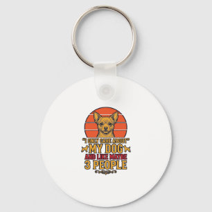 Funny Dog Lover Vintage Quote Vector Design_1 Key Ring