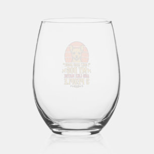 Funny Dog Lover Vintage Quote Vector Design_1 Stemless Wine Glass