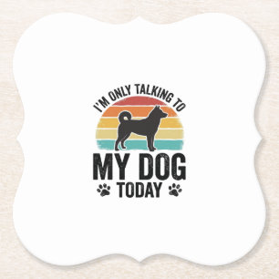 Funny Dog Lover Vintage Sunset Quote Design_1 Paper Coaster