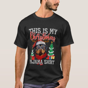 Funny Dog Lover Xmas Pajama Rottweiler Christmas T-Shirt