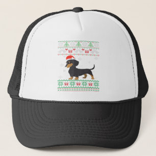 Funny Dog lovers Dachshund Santa Hat Ugly Christma