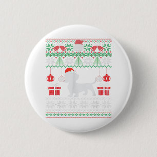 Funny Dog lovers Dachshund Santa Hat Ugly Christma 6 Cm Round Badge