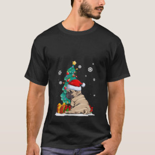 Funny Dog Lovers Frenchie Santa hat Ugly Christmas T-Shirt