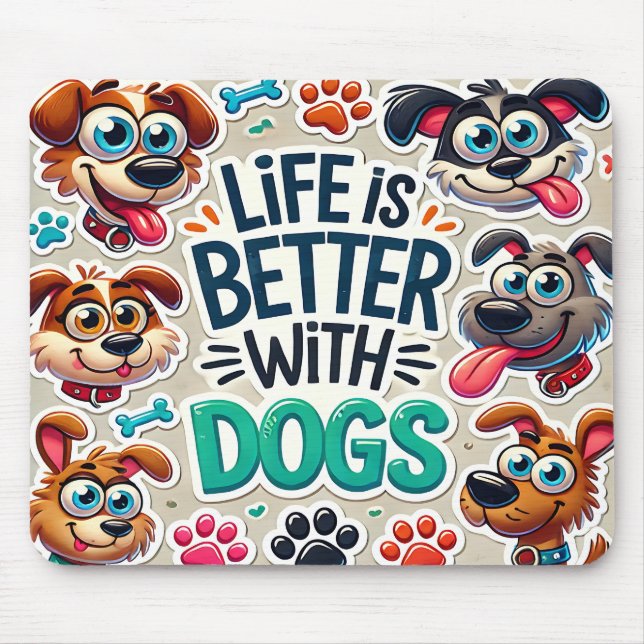 Funny Dog Lovers Mouse Pad (Front)