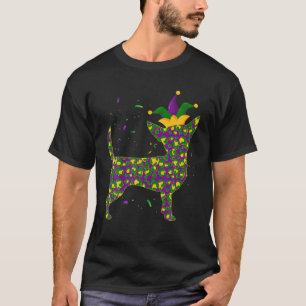 Funny Dog Mardi Gras, Cute Leopard Chihuahua Puppy T-Shirt