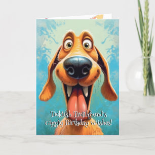 Funny Dog Monster: Ticklish Trollhound's Birthday Thank You Card