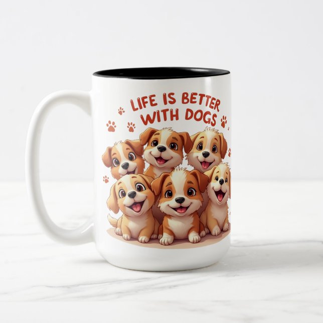 Funny Dog Mug Birthday Gift Idea Cute Dog Mum Gift (Left)