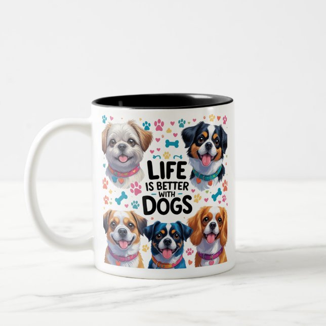 Funny Dog Mug Coffee Lovers Design Pets Mug Wrap  (Left)
