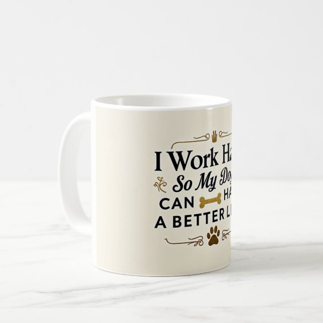 Funny Dog Mum Mug – 11 oz with Minimalist Text  (Front Left)