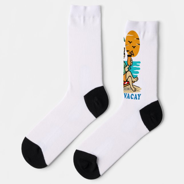 Funny Dog on Vacation T-Shirt | Cute Summer Socks (Left)