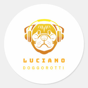 Funny Dog Opera Musical Singer Gift for Choi Classic Round Sticker