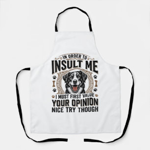 Funny Dog Opinion Vintage T-Shirt Design_1 Apron