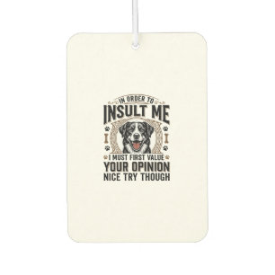 Funny Dog Opinion Vintage T-Shirt Design_1 Car Air Freshener