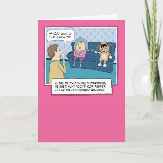Funny Dog or Grandma Smell Birthday Card (Front)