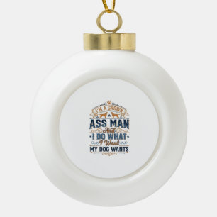 Funny Dog Owner Quote Vintage Vector Design_1 Ceramic Ball Christmas Ornament