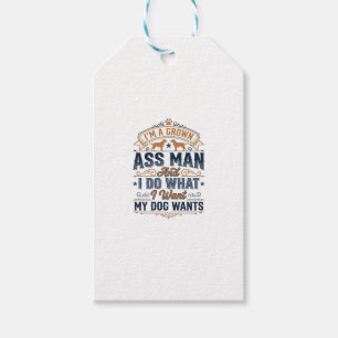 Funny Dog Owner Quote Vintage Vector Design_1 Gift Tags