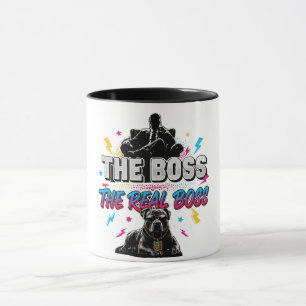 Funny Dog Owner "The Real Boss" Pitbull Design Mug