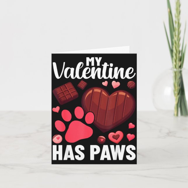 Funny Dog Owner Valentines Day Heart Women Girls  Card (Front)