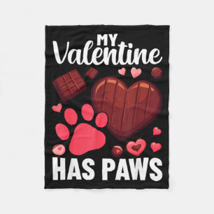 Funny Dog Owner Valentines Day Heart Women Girls  Fleece Blanket