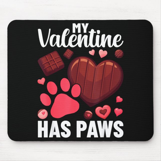 Funny Dog Owner Valentines Day Heart Women Girls  Mouse Pad (Front)