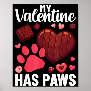 Funny Dog Owner Valentines Day Heart Women Girls Poster