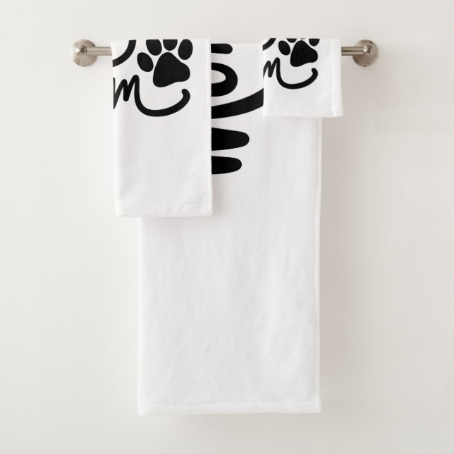 Funny Dog Paw Dog Mum Bath Towel Set (Insitu)